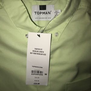 Lime green button down